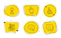 Smile chat, Disability and Click hand icons set. Exhibitors, Education and Smile face signs. Vector Royalty Free Stock Photo