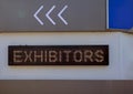 Exhibitors sign on outdoors panel Royalty Free Stock Photo