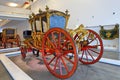 TExhibits of antique carriages in National Coach Museum in Lisbon, Portugal Museu Nacional Coches