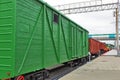 The exhibits of the Museum under the open sky. Novosibirsk Museum of railway equipment, Siberia, Russia