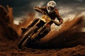 Exhilarating Motocross crossing dirt. Generate Ai