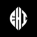 EXI circle letter logo design with circle and ellipse shape. EXI ellipse letters with typographic style. The three initials form a Royalty Free Stock Photo
