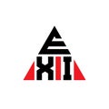 EXI triangle letter logo design with triangle shape. EXI triangle logo design monogram. EXI triangle vector logo template with red Royalty Free Stock Photo