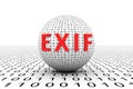 EXIF conceptual sphere binary code 3d