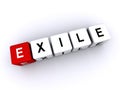 exile word block on white Royalty Free Stock Photo