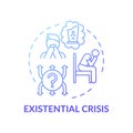 Existential crisis blue gradient concept icon