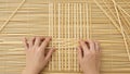 The existing pattern. The texture of the bamboo is smooth, with a Royalty Free Stock Photo