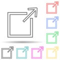 exit from angle multi color style icon. Simple thin line, outline vector of web icons for ui and ux, website or mobile application Royalty Free Stock Photo