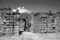 Exit with arches at Roman Amphitheater in Merida Royalty Free Stock Photo