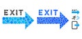 Exit Arrow Composition Icon of Round Dots Royalty Free Stock Photo