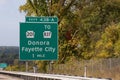 exit 43 B-A off of I-70 for Donora and Fayette City, Pennsylvania