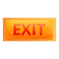 Exit button interface icon, cartoon style