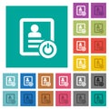 Exit from contact square flat multi colored icons