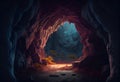 exit from the dark cave to the light. Royalty Free Stock Photo