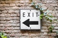 Exit direction sign pointing to the left Royalty Free Stock Photo
