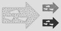 Exit Direction Vector Mesh Wire Frame Model and Triangle Mosaic Icon Royalty Free Stock Photo