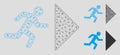 Exit Direction Vector Mesh Wire Frame Model and Triangle Mosaic Icon Royalty Free Stock Photo
