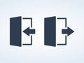 Exit door arrow. Logout and emergency icon vector