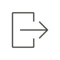 Exit door icon vector. Line logout symbol.