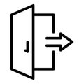 Exit door interface icon, outline style