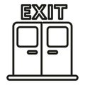 Exit doors icon outline vector. Alarm evacuate