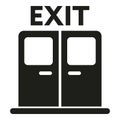 Exit doors icon simple vector. Alarm evacuate