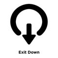 Exit Down icon vector isolated on white background, logo concept Royalty Free Stock Photo