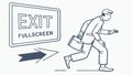 Exit fullscreen icon, interface button for video and display vector design Generative AI