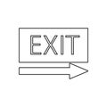 EXIT icon. Element of fire guardfor mobile concept and web apps icon. Outline, thin line icon for website design and development, Royalty Free Stock Photo