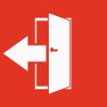 The exit icon. Logout and output, outlet, out symbol. Flat Royalty Free Stock Photo