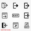 The exit icon. Logout and output, outlet, out symbol. Vector logo Royalty Free Stock Photo