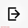 The exit icon. Logout and output, outlet, out symbol. Vector logo Royalty Free Stock Photo