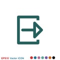 The exit icon. Logout and output, outlet, out symbol. Vector logo Royalty Free Stock Photo