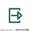 The exit icon. Logout and output, outlet, out symbol. Vector logo