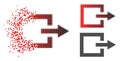 Broken Dot Halftone Exit Icon Royalty Free Stock Photo