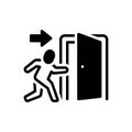 Black solid icon for Exit, toward and door Royalty Free Stock Photo