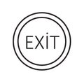 Exit icon vector isolated on white background, Exit sign , sign and symbols in thin linear outline style