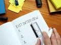 Exit Interview Checklist is shown using the text Royalty Free Stock Photo