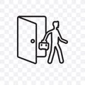 Exit interview vector linear icon isolated on transparent background, Exit interview transparency concept can be used for web and Royalty Free Stock Photo