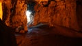 Exit from Karain cave, an archaeological site of the Paleolithic era in Turkey