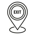 Exit location icon outline vector. People evacuation