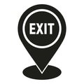 Exit location icon simple vector. People evacuation