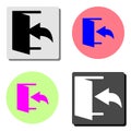 Exit. Logout and output, outlet, out. flat vector icon