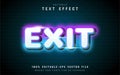 Exit neon text effect Royalty Free Stock Photo