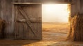 exit open barn door Royalty Free Stock Photo