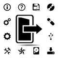 exit open door with arrow icon. Simple glyph vector element of web, minimalistic icons set for UI and UX, website or mobile Royalty Free Stock Photo