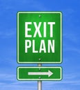 Exit Plan - roadsign message as 3D illustration