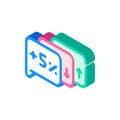 Exit polls growing and falling isometric icon vector illustration