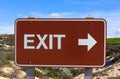 Exit Road Sign With Arrow Royalty Free Stock Photo