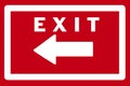 Exit sign in red and white Royalty Free Stock Photo